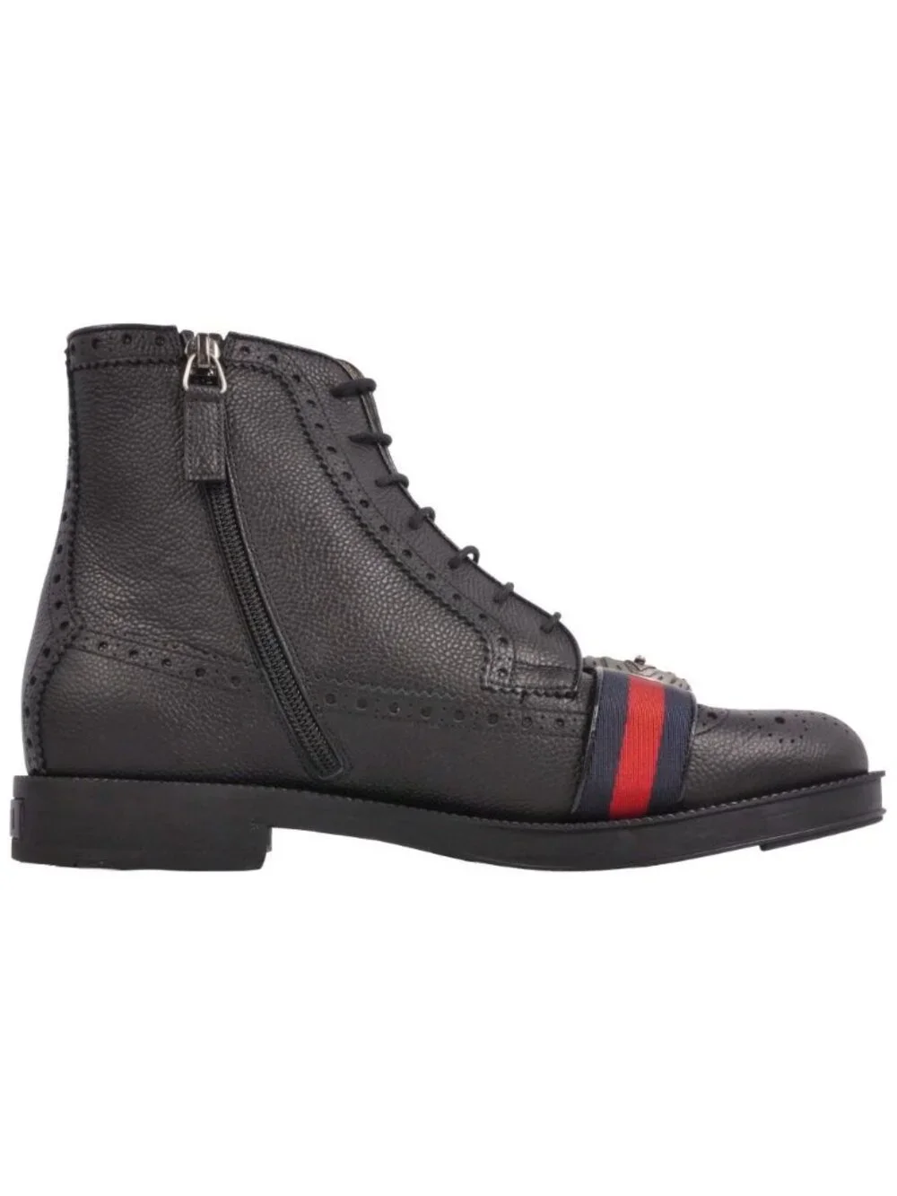 Gucci Boots Side Zipper Lace Up Web Strike